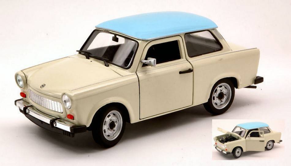 SCALE MODEL COMPATIBLE WITH TRABANT 601 1964 BEIGE/LIGHT BLUE 1:24 WELLY WE0216