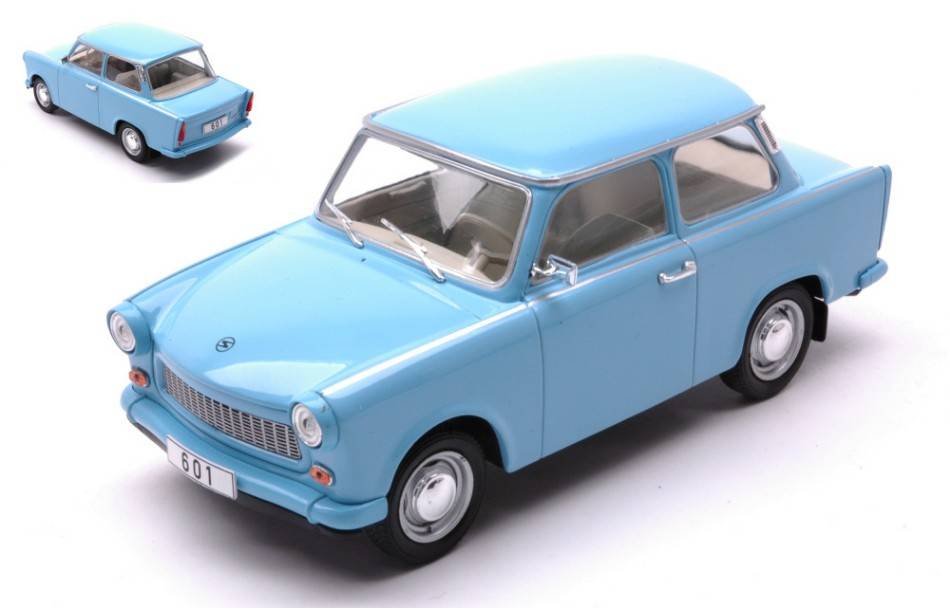 SCALE MODEL COMPATIBLE WITH TRABANT 601 1965 LIGHT BLUE 1:24 WHITEBOX WB124169