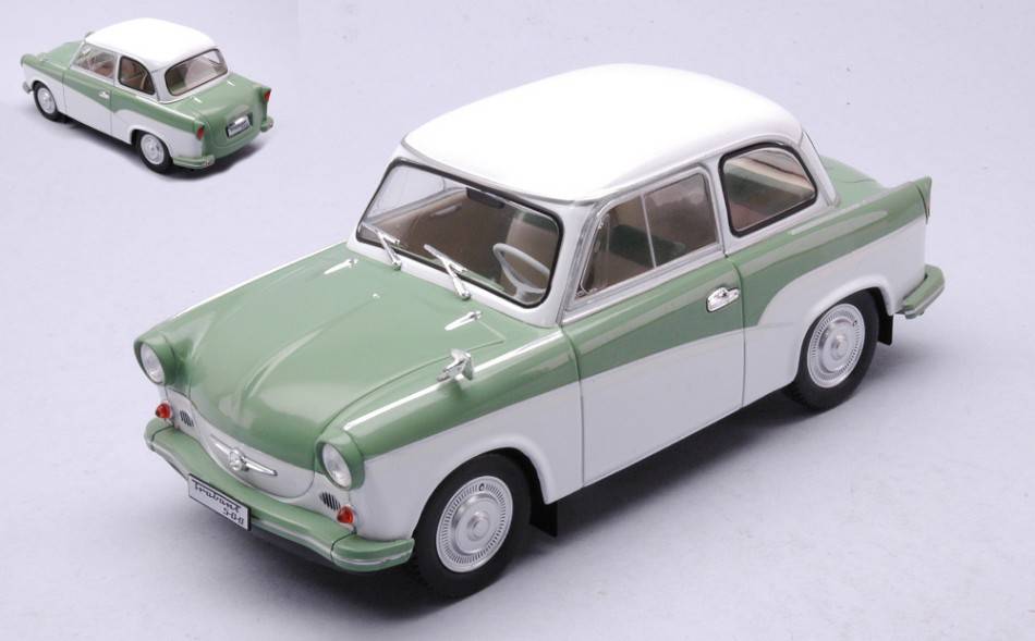 SCALE MODEL COMPATIBLE WITH TRABANT P 50 WHITE/GREEN 1:24 WHITEBOX WB124117