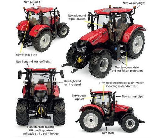 MODELE REDUIT COMPATIBLE AVEC TRACTEUR CASE IH MAXXUM 145 CVX 2023 1:32 UNIVERSAL HOBBIES UH6462