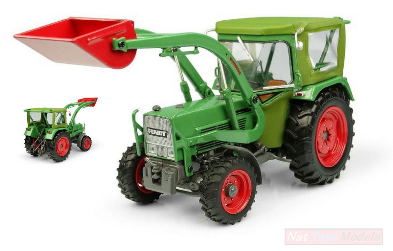 MODELLINO IN SCALA COMPATIBILE CON TRATTORE FENDT FARMER 5S 4WD WITH PEKO CABIN AND BAAS FRONT LOADER 1:32 UNIVERSAL HOBBIES UH5