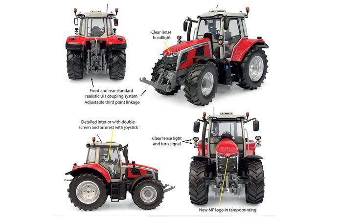 MODELE REDUIT COMPATIBLE AVEC TRACTEUR MASSEY FERGUSON 6S.180 2023 1:32 UNIVERSAL HOBBIES UH6459