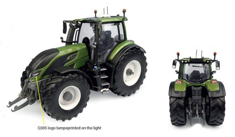 Britains 43323 in 1:32 VALTRA T254 in GRÜN als SET mit Rundballenhalter und