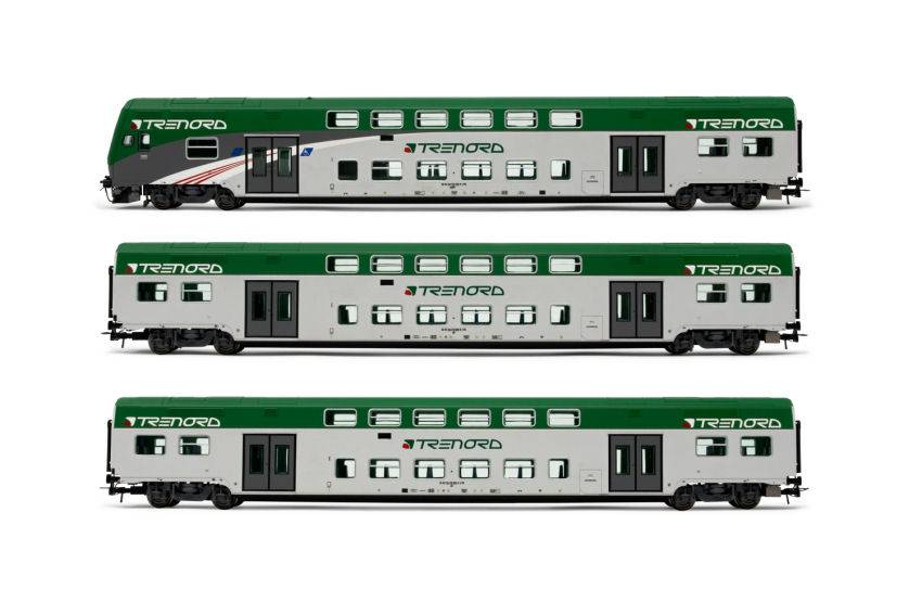 SCALE MODEL COMPATIBLE WITH TRENORD 1 LOCOMOTIVE + 2 INTERMEDIATE CARS 1:87 LIMA HL5052