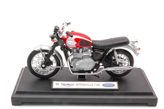 MODÈLE RÉDUIT COMPATIBLE AVEC TRIUMPH BONNEVILLE T100 2002 1:18 WELLY WE12172
