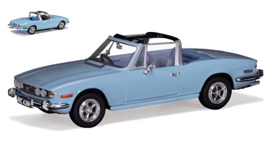 MODELLINO IN SCALA COMPATIBILE CON TRIUMPH STAG MK1 LD17 LIGHT BLUE 1:43 VANGUARDS VA10117