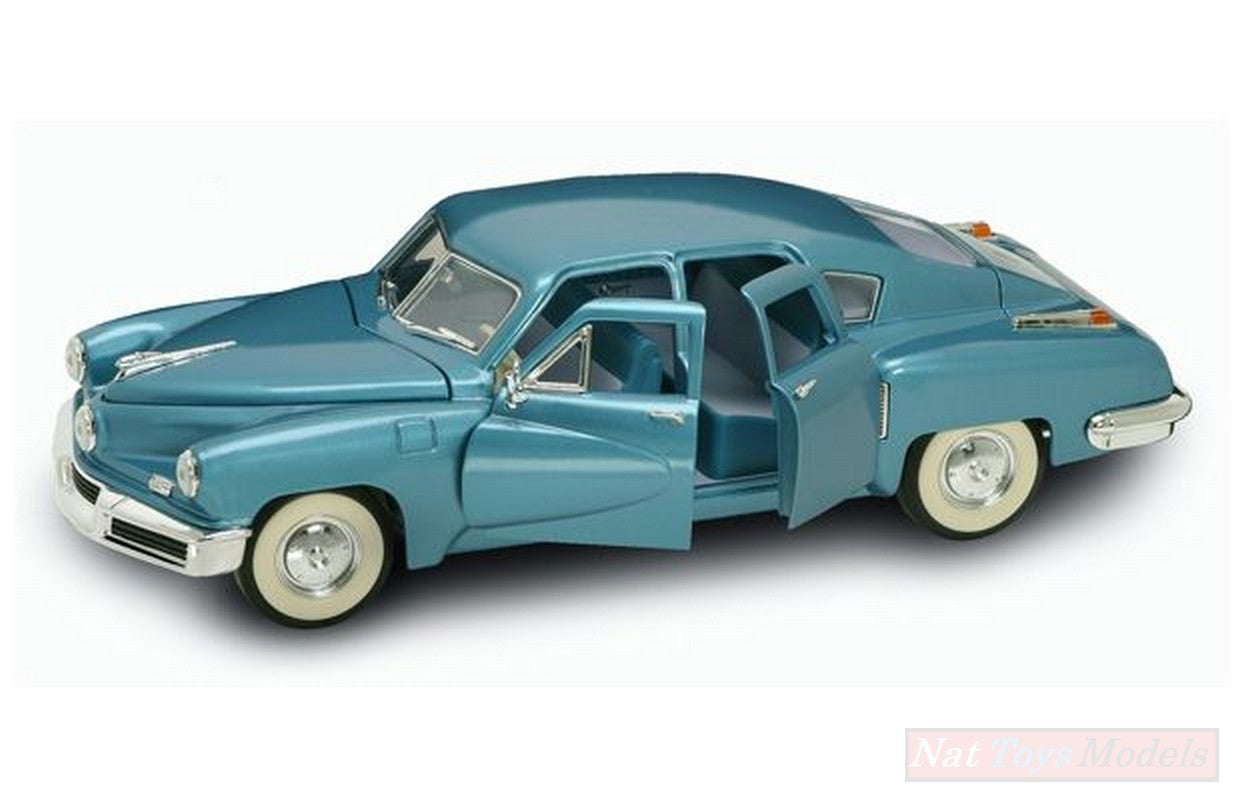 MODELLINO IN SCALA COMPATIBILE CON TUCKER TORPEDO 1948 LIGHT BLUE METALLIC 1:18 LUCKY LDC92268MB