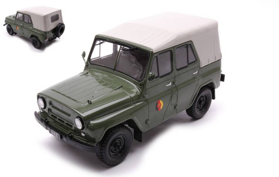 SCALE MODEL COMPATIBLE WITH UAZ 469 OLIVE 1:24 WHITEBOX WB124143 DIE CAST