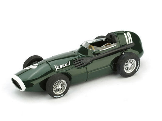 MODELLINO IN SCALA COMPATIBILE CON VANWALL F1 MOSS-BROOKS 1957 N.18 WINNER GR.BRITAIN GP 1:43 BRUMM BM0098