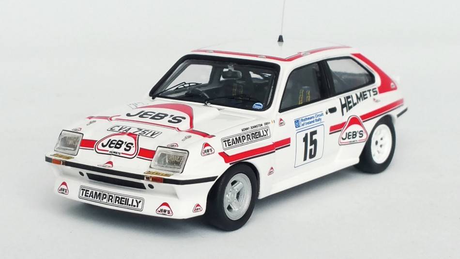 MODELLINO IN SCALA COMPATIBILE CON VAUXHALL CHEVETTE HSR CIRCUIT OF IRELAND 1983 FAGAN/JOHNSTON 1:43 TROFEU TFRRIR15