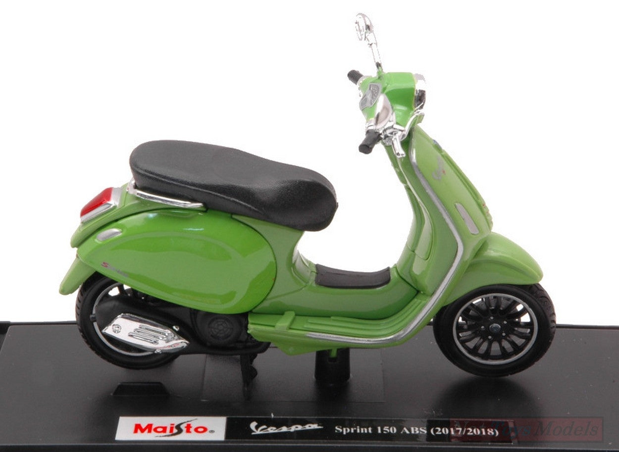 MODELE REDUIT COMPATIBLE AVEC VESPA SPRINT 150 ABS 2018 VERT OLIVE 1:18 MAISTO MI16888G