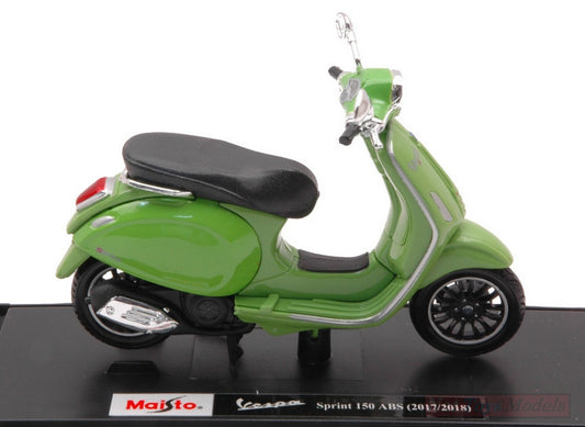 MODELE REDUIT COMPATIBLE AVEC VESPA SPRINT 150 ABS 2018 VERT OLIVE 1:18 MAISTO MI16888G
