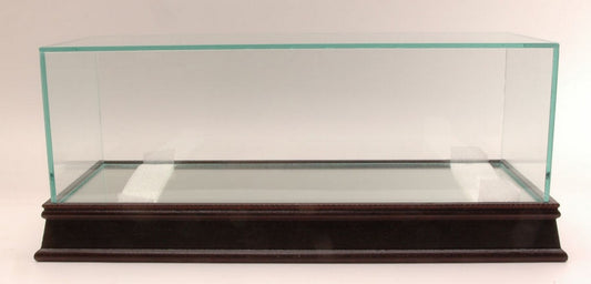 BOÎTE VITRINE COMPATIBLE AVEC BOÎTE VITRINE EN VERRE AVEC FOND MIROIR ET BASE EN BOIS 32x12x10 cm 1:18 TRIPLE T9-18001