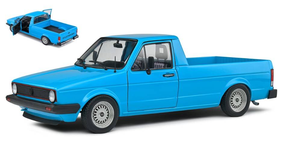 MODELLINO IN SCALA COMPATIBILE CON VOLKSWAGEN CADDY MK1 1982 BLUE 1:18 SOLIDO SL1803509
