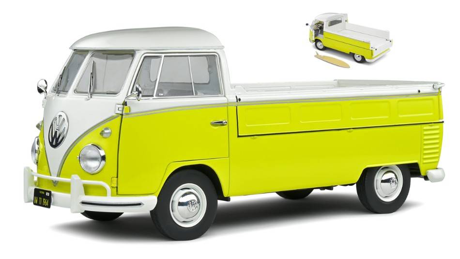 MODELLINO IN SCALA COMPATIBILE CON VOLKSWAGEN T1 PICK UP 19520 YELLOW 1:18 SOLIDO SL1806706