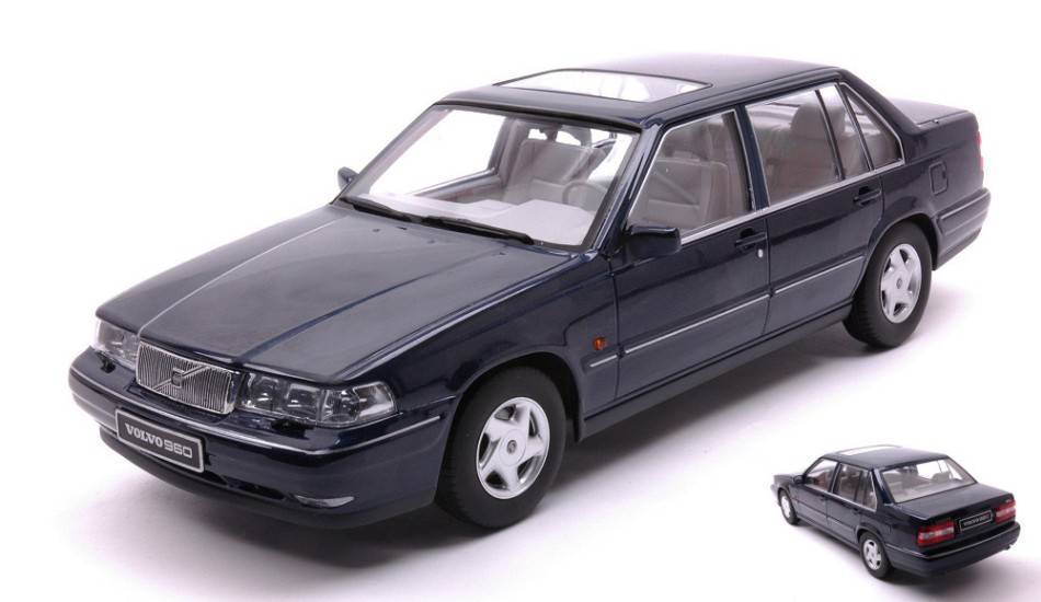 SCALE MODEL COMPATIBLE WITH VOLVO 960 1996 DARK BLUE METALLIC 1:18 TRIPLE 9 T9-1800302