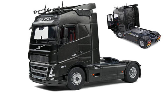 MODELLINO IN SCALA COMPATIBILE CON VOLVO FH GLOBETROTTER XL 2021 MET.BLACK 1:24 SOLIDO SL2400102
