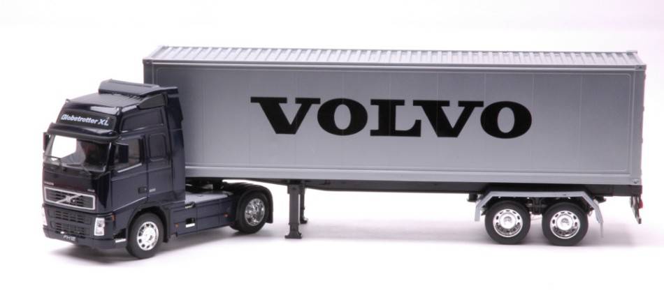 MODELLINO IN SCALA COMPATIBILE CON VOLVO FH12 WITH BOX WAGON-TRAILER 1:32 WELLY WE32631