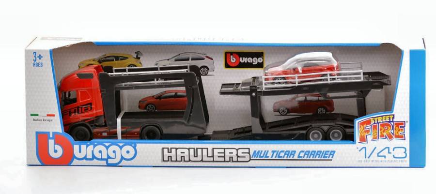 MODELE REDUIT COMPATIBLE AVEC VOLVO FH16 GLOBETROTTER 750 XXL ROUGE + LAND ROVER LRX 1:43 BURAGO BU31462