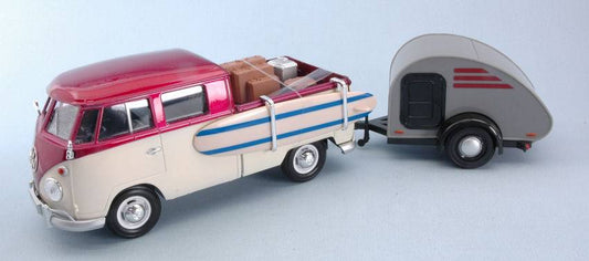 SCALE MODEL COMPATIBLE WITH VW 12 PICK UP "WEEK AT THE BEACH SET" 1:24 MOTORMAX MTM79673