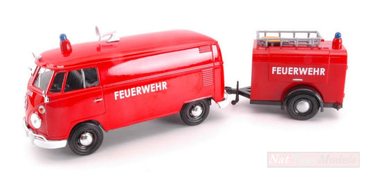 SCALE MODEL COMPATIBLE WITH VW 12 VAN "FEUERWEHE SET" 1:24 MOTORMAX MTM79671