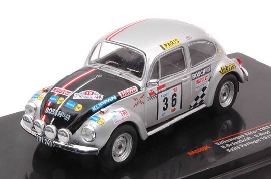 MODELE REDUIT COMPATIBLE AVEC VW 1302 S KAFER N.36 RALLYE DU PORTUGAL 1973GRUNSTEIDL/HOPF 1:43 IXO MODEL RAC360C