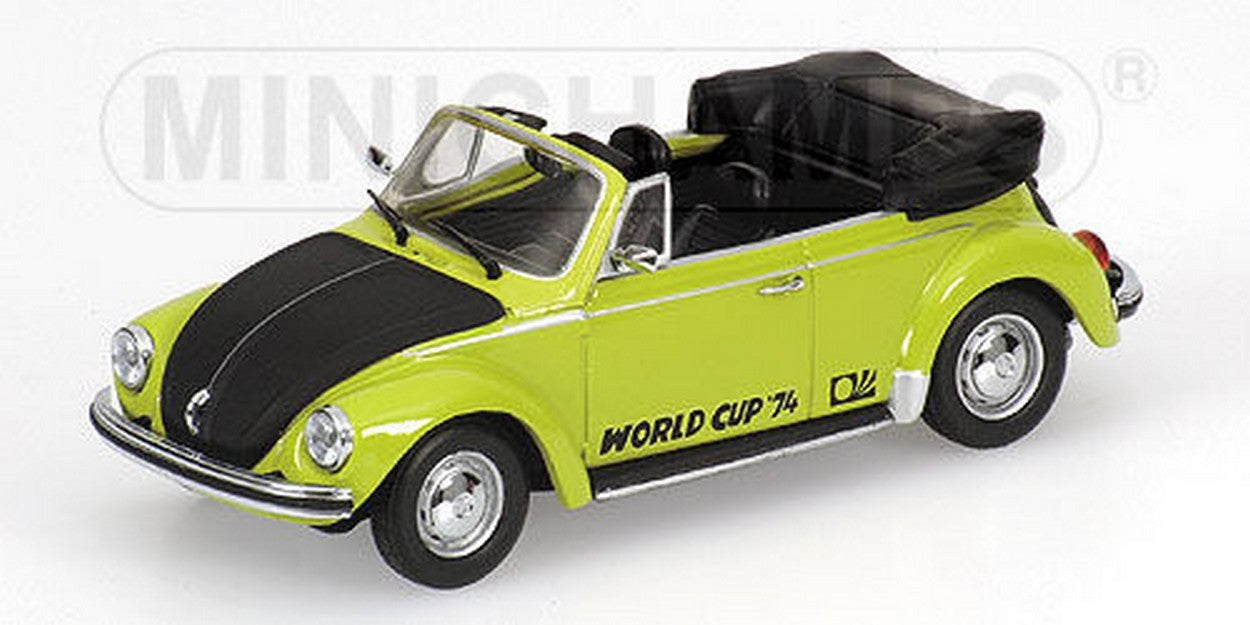 MODELLINO IN SCALA COMPATIBILE CON VW 1303 CABRIO SOCCER WORD CUP 1974 GREEN 1:43 MINICHAMPS PM430055141