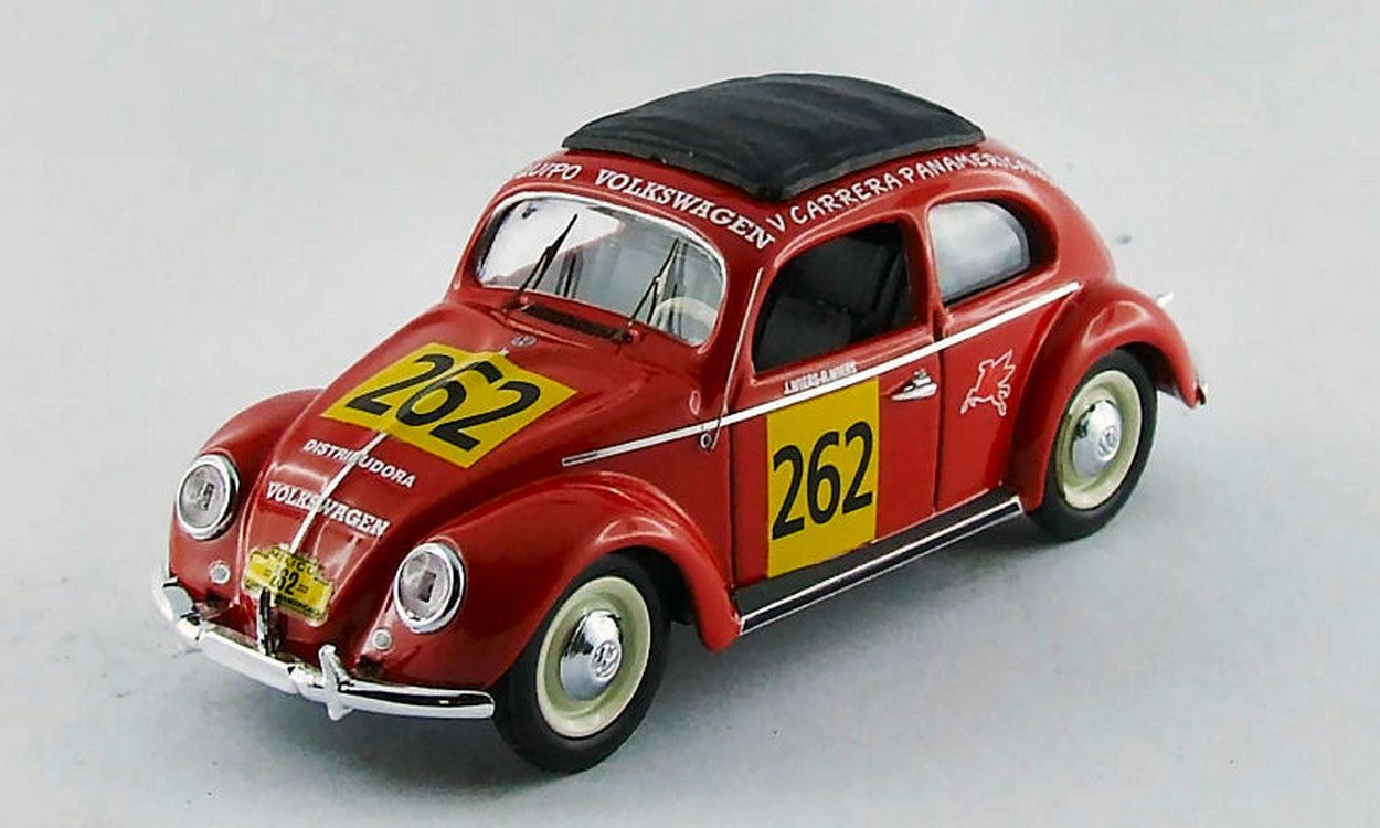 MODELE REDUIT COMPATIBLE AVEC VW COCCINELLE N.262 CARRERA PANAMERICANA 1954 J.WIERS-R.WIERS 1:43 RIO RI4418