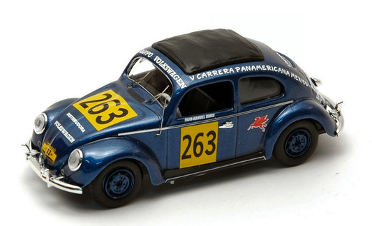 MODELLINO IN SCALA COMPATIBILE CON VW BEETLE N.263 79th (8th CLASS) CARRERA PANAMERICANA 1954 M.HINKE 1:43 RIO RI4198