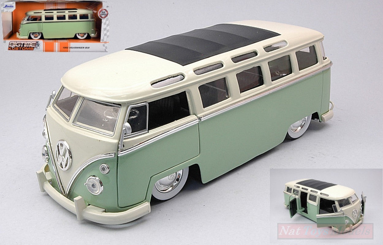 SCALE MODEL COMPATIBLE WITH VW BUS T1 GREEN/WHITE 1:24 JADA TOYS JADA99064