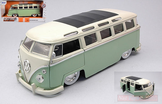 SCALE MODEL COMPATIBLE WITH VW BUS T1 GREEN/WHITE 1:24 JADA TOYS JADA99064