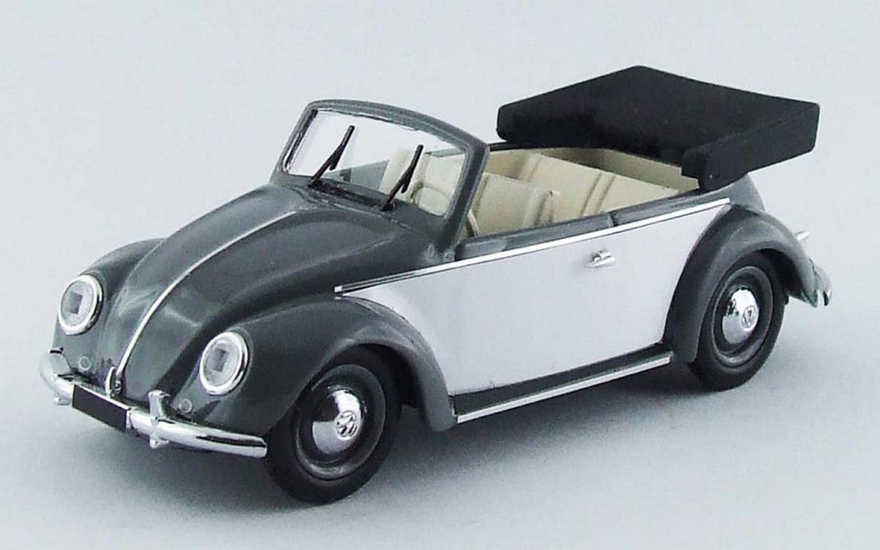 MODELLINO IN SCALA COMPATIBILE CON VW CABRIO KARMANN 1949 GREY/WHITE 1:43 RIO RI4435