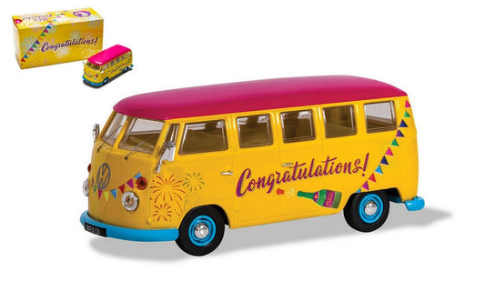 SCALE MODEL COMPATIBLE WITH VW CAMPER CONGRATULATION 1:43 CORGI CC02736