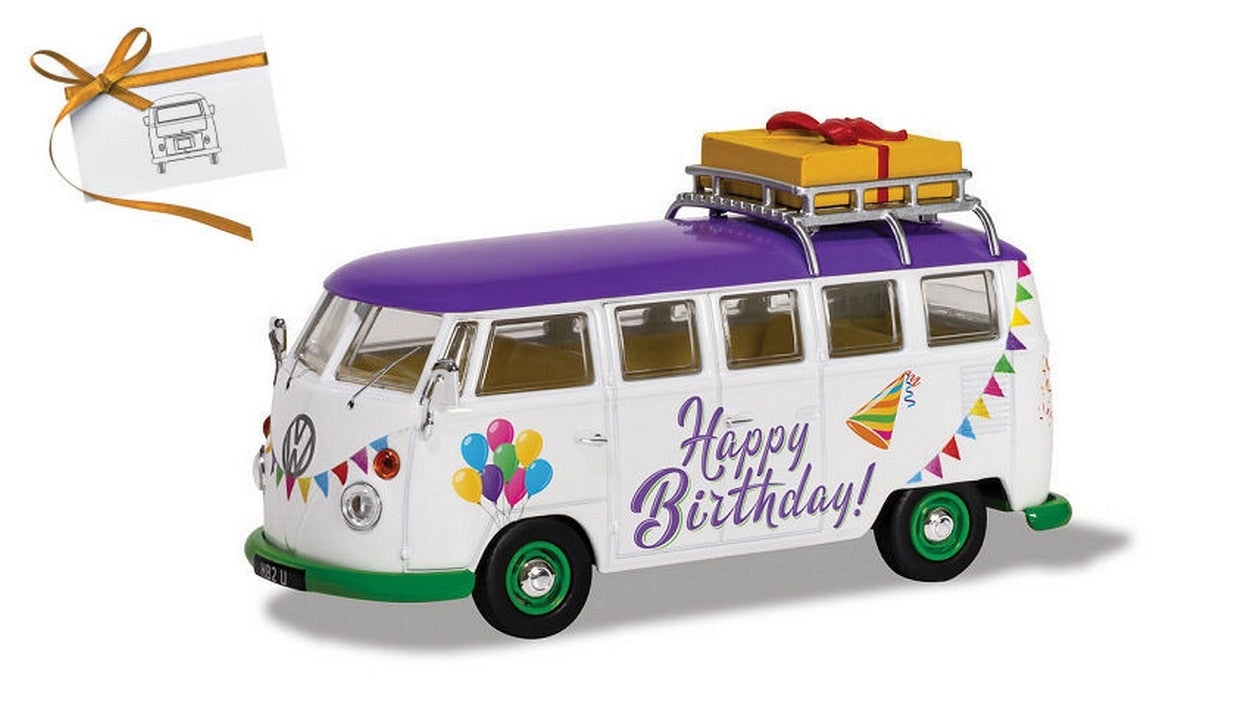 SCALE MODEL COMPATIBLE WITH VW CAMPER HAPPY BIRTHDAY 1:43 CORGI CC02734