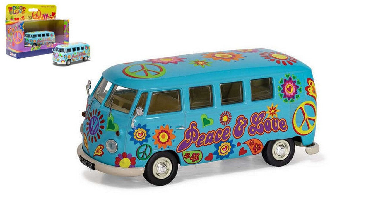 SCALE MODEL COMPATIBLE WITH VW CAMPER PEACE LOVE FREEDOM 1:43 CORGI CC02738