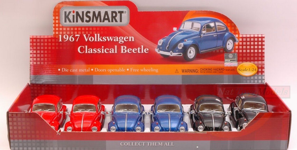 SCALE MODEL COMPATIBLE WITH VW CLASSIC BEETLE 1967 1:24 KINSMART KT7002D