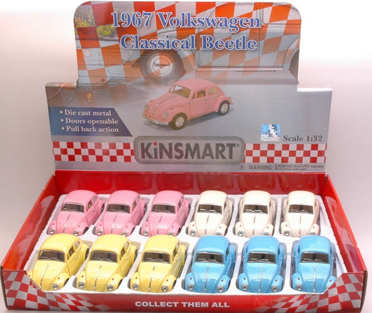 SCALE MODEL COMPATIBLE WITH VW CLASSIC BEETLE 1967 COL.ASS.1:32 KINSMART KT5375D