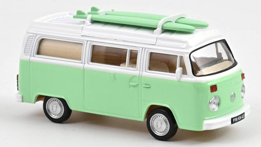 SCALE MODEL COMPATIBLE WITH VW COMBI T2b CAMPER VAN 1973 GREEN JET-CAR 1:43 NOREV NV841103