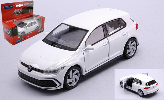 SCALE MODEL COMPATIBLE WITH VW GOLF 8 GTI 2020 WHITE cm11 WELLY WE43823WW