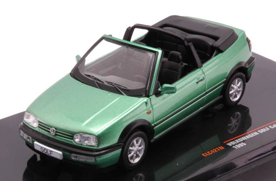 MODELLINO IN SCALA COMPATIBILE CON VW GOLF III CABRIO 1993 MET.GREEN 1:43 IXO MODEL CLC427