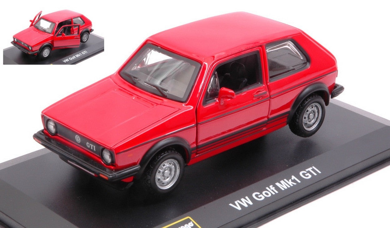 MODELLINO IN SCALA COMPATIBILE CON VW GOLF Mk1 GTI 1979 RED 1:32 BURAGO BU43205R