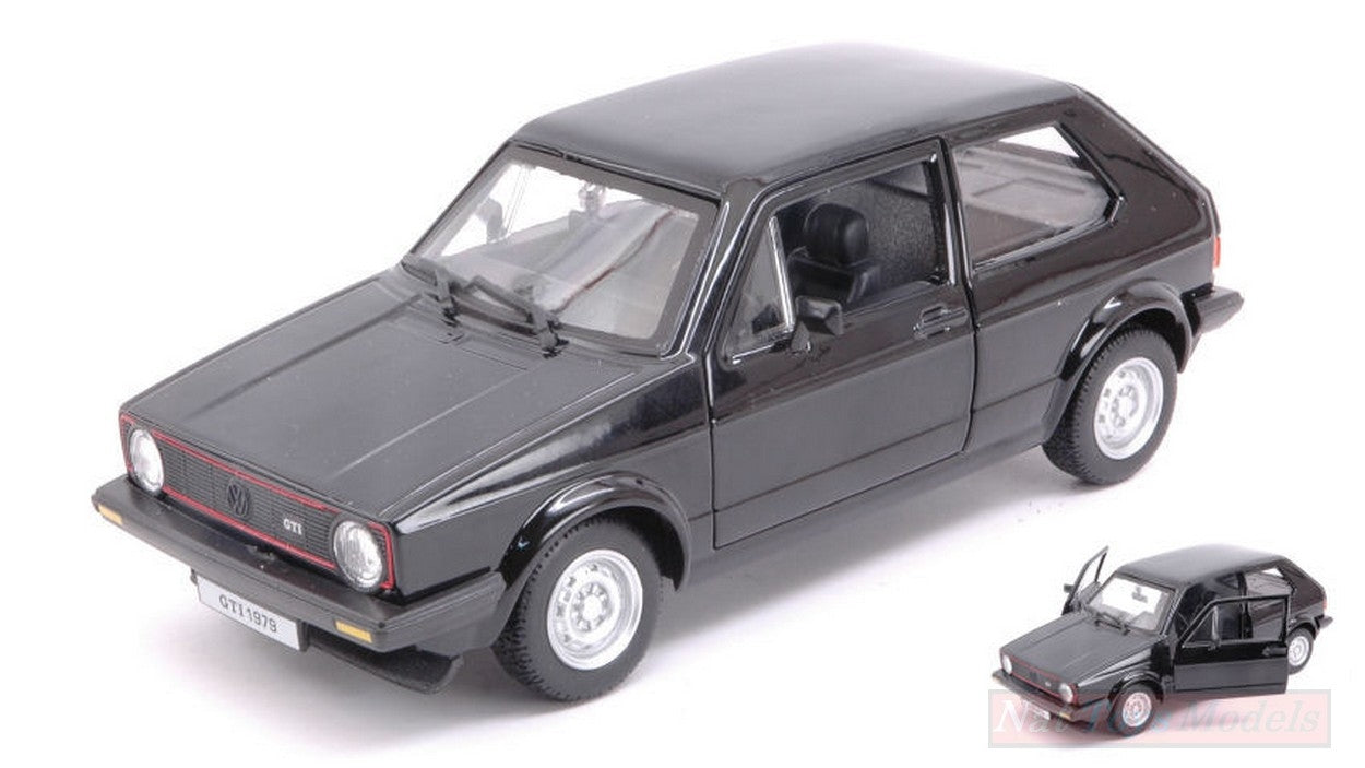 MODELE REDUIT COMPATIBLE AVEC VW GOLF MK1 GTI NOIR 1:24 BURAGO BU21089BK