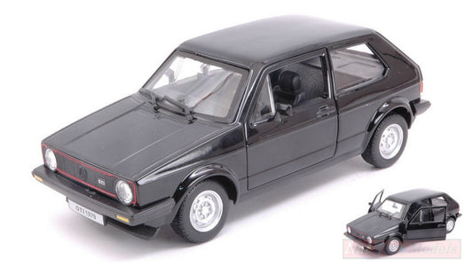 MODELE REDUIT COMPATIBLE AVEC VW GOLF MK1 GTI NOIR 1:24 BURAGO BU21089BK