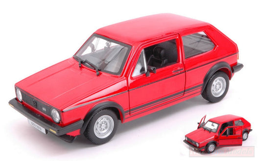 SCALE MODEL COMPATIBLE WITH VW GOLF MK1 GTI RED 1:24 BURAGO BU21089R