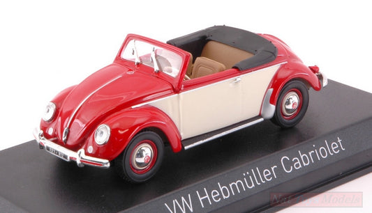 SCALE MODEL COMPATIBLE WITH VW HEBMULLER 1949 RED &amp; CREAM 1:43 NOREV NV840022