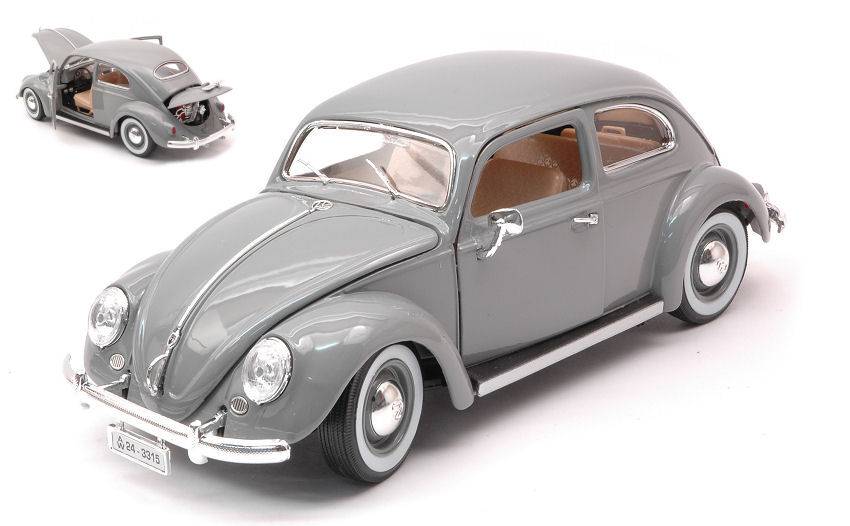MODELE REDUIT COMPATIBLE AVEC VW KAFER BEETLE 1955 GRIS SOURIS 1:18 BURAGO BU12029A