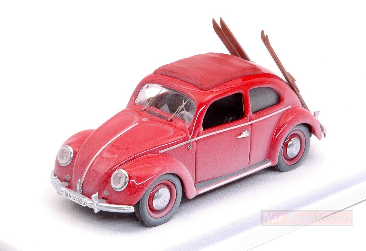 MODELLINO IN SCALA COMPATIBILE CON VW MAGGIOLINO 1953 W/SKIS 1:43 RIO RI4561