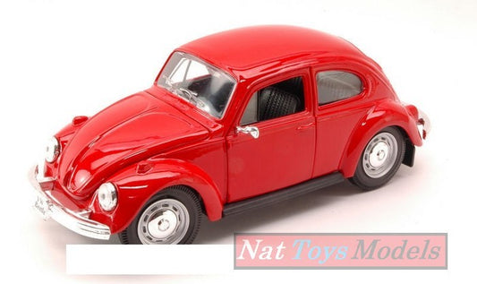 SCALE MODEL COMPATIBLE WITH VW BEETLE 1973 RED 1:24 MAISTO MI31926