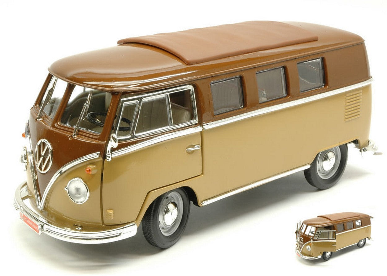 MODELE REDUIT COMPATIBLE AVEC VW MICROBUS 1962 2 TONS MARRON 1:18 LUCKY YM92328BN