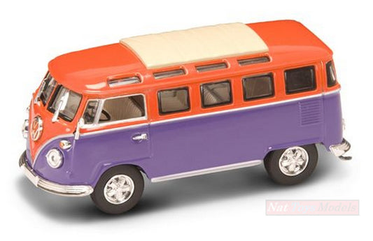MODELE REDUIT COMPATIBLE AVEC VW MICROBUS 1962 ORANGE/VIOLET 1:43 LUCKY DIE CAST LDC43209OR